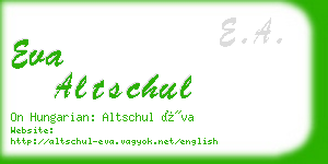eva altschul business card